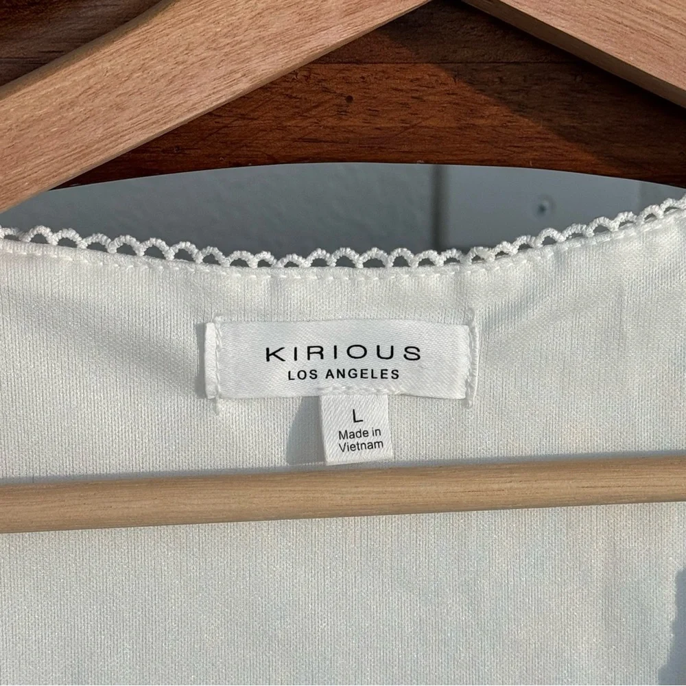 Kirious Los Angeles White Cotton Corset Vest Top NWT Size L - Picture 2 of 8
